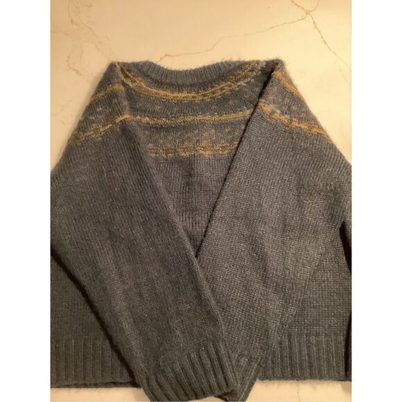 Old Navy Navy Fair Isle Cardigan Sweater Sz 2XL Button Down - Picture 9 of 9